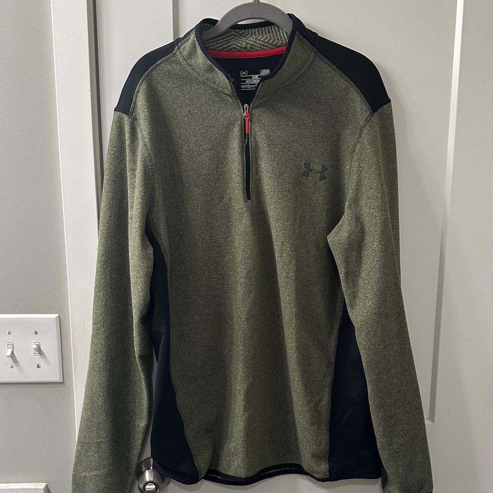 Under Armour Olive and Black Quarter-Zip Pullover